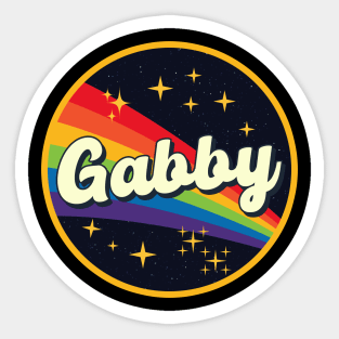 Gabby // Rainbow In Space Vintage Style Sticker